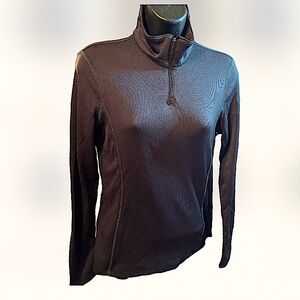 Spyder Women’s Black Pullover Zip Mock Neck Running Activewear Top.